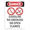 Signmission OSHA Danger Sign, Gasoline No Smoking, 10in X 7in Rigid Plastic, 7" W, 10" L, Portrait OS-DS-P-710-V-1278 - alternate 1